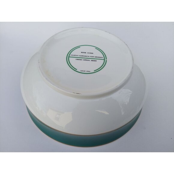 Cathy Hardwick For Mikasa Ming Green Serving Bowl Bone China Japan - Picture 3 of 4